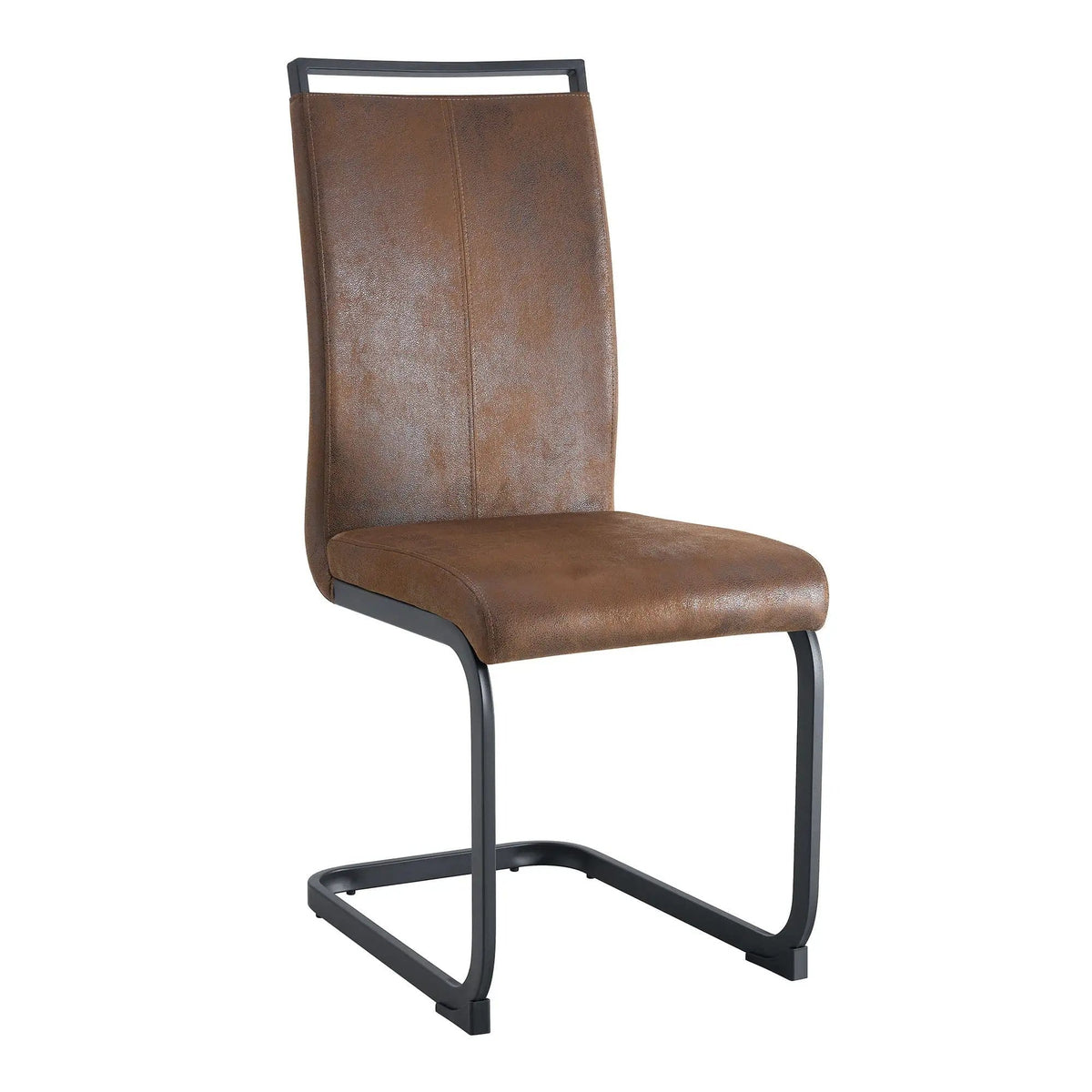 Dining Chairs With Ergonomic Backrest Chair Set | 2 Pieces | Fabric & Metal | Dining Room