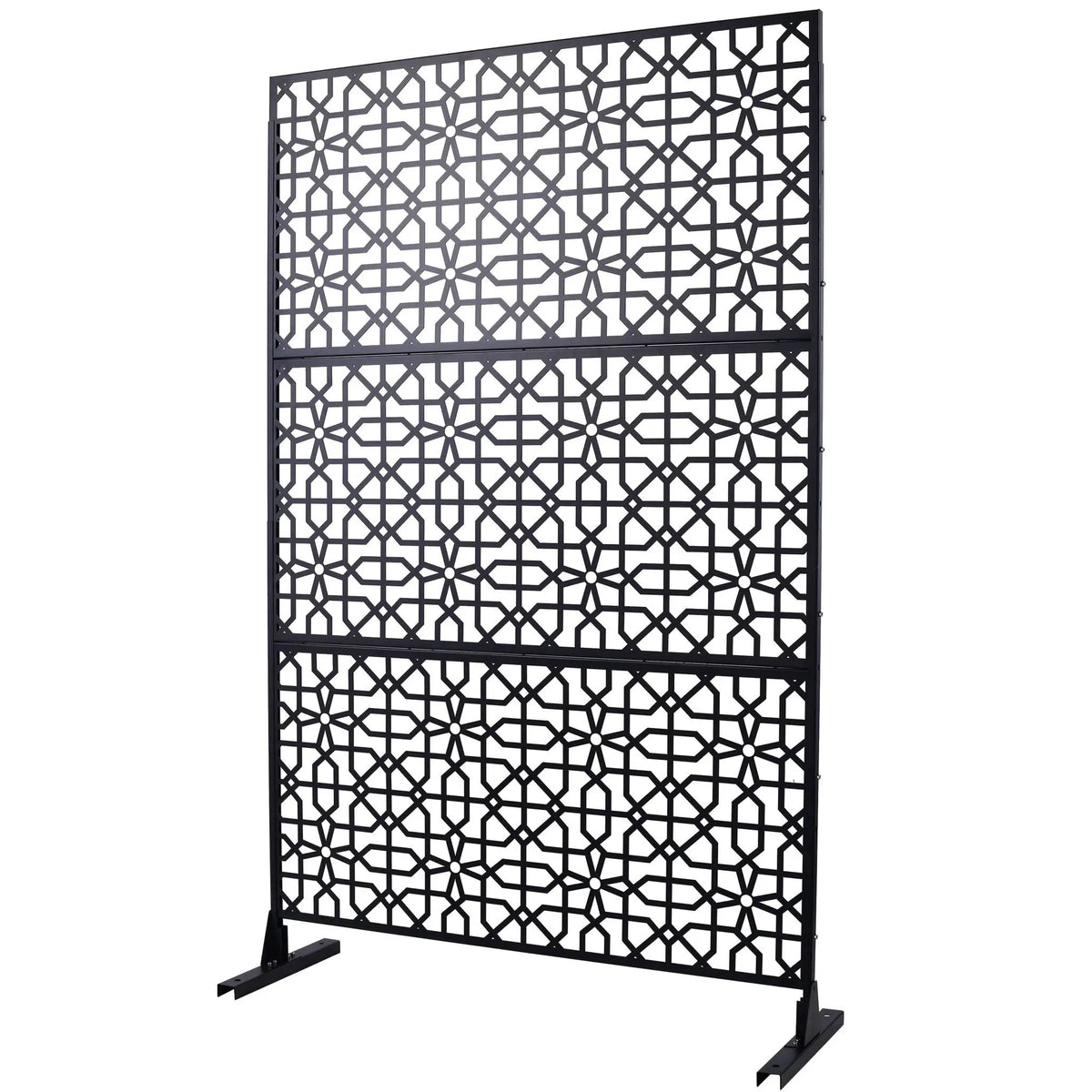Metal Freestanding Privacy Screen | Rust Resistant Panel | Indoor Outdoor
