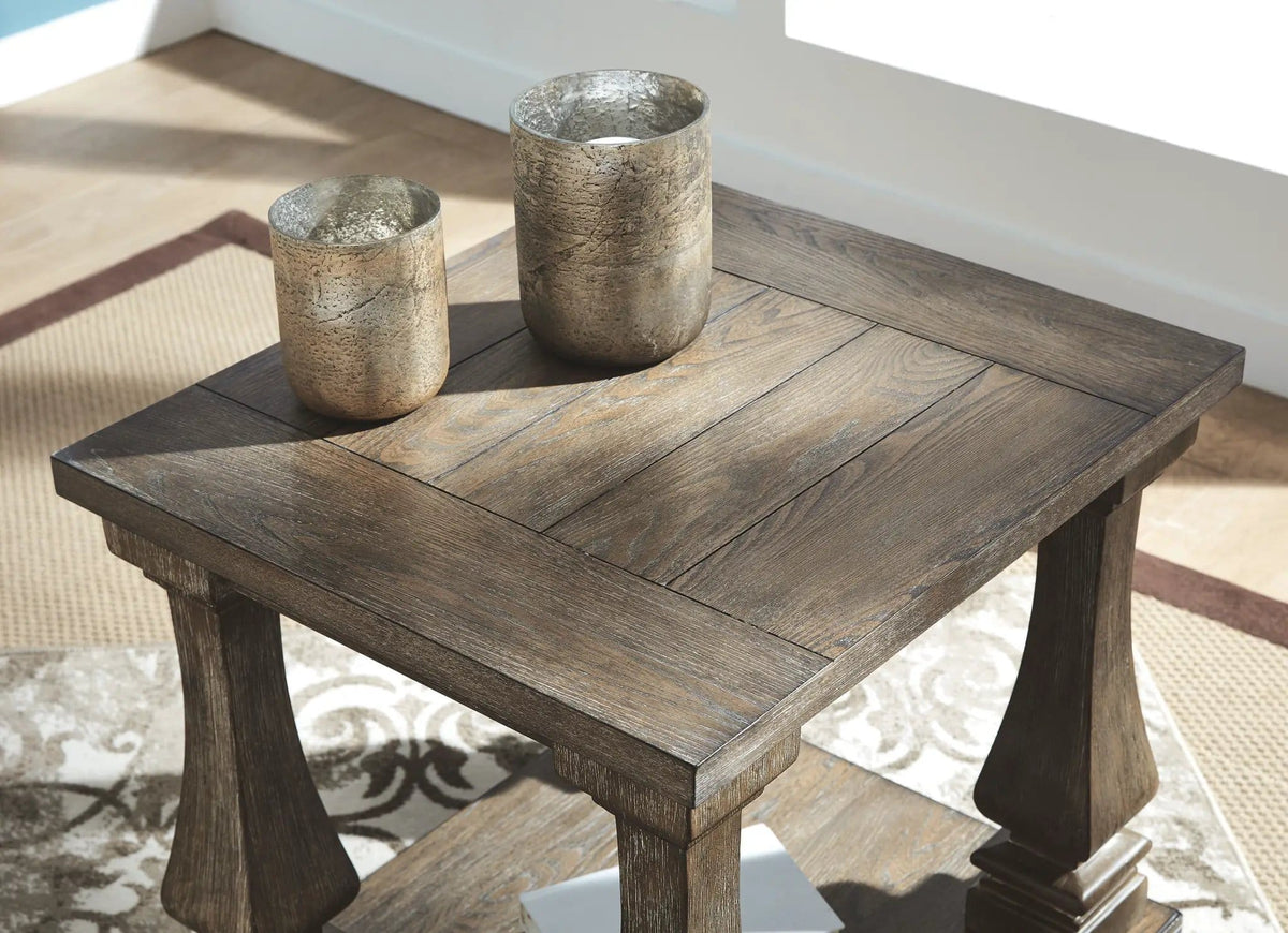 Johnelle Rectangular End Table | 23.75 x 26.88 x 24 in | Engineered Wood | Gray