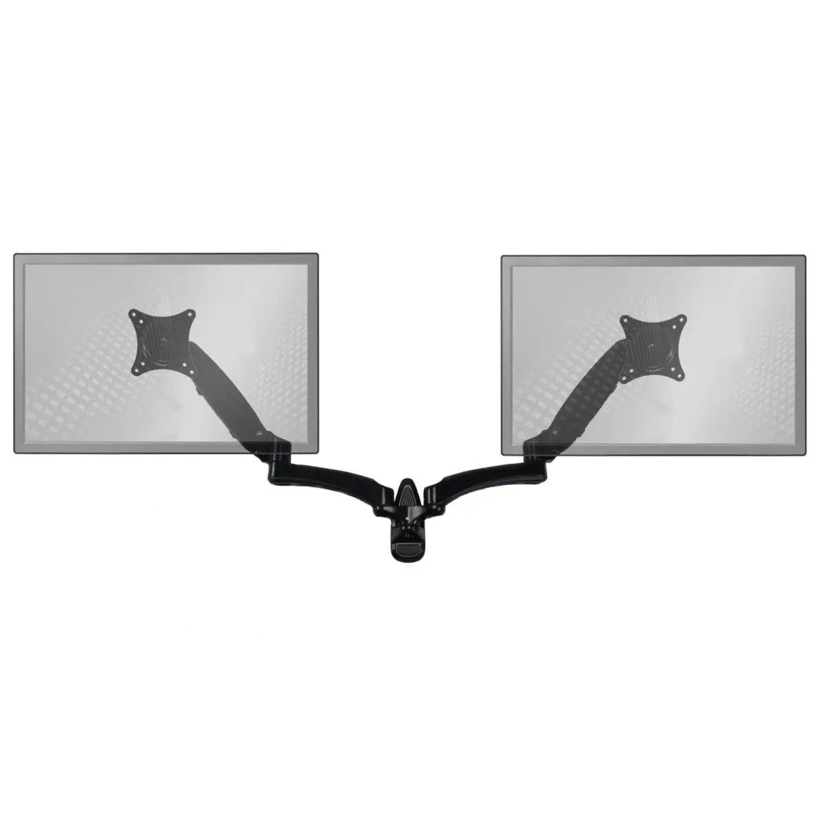 Wall Mount Monitor Arm | Sit Stand Dual Screen | Adjustable Height | Black