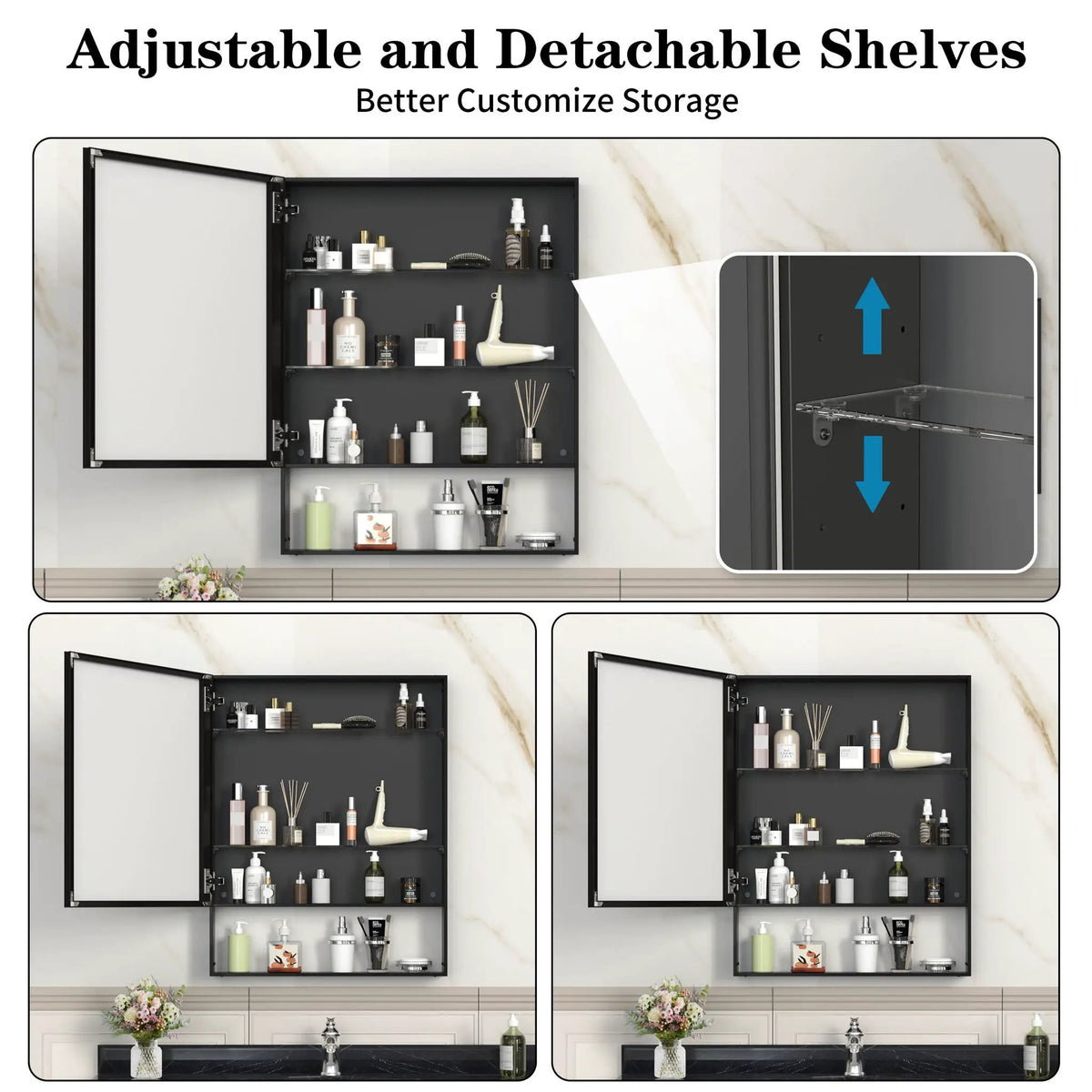 Aluminum Medicine Cabinet With Mirror | Concealed Storage | Rust-Resistant | Formaldehyde-Free