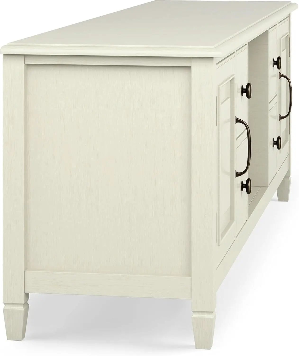 72 Inch Wide Solid Wood TV Stand Antique White With Storage from PriceLows™