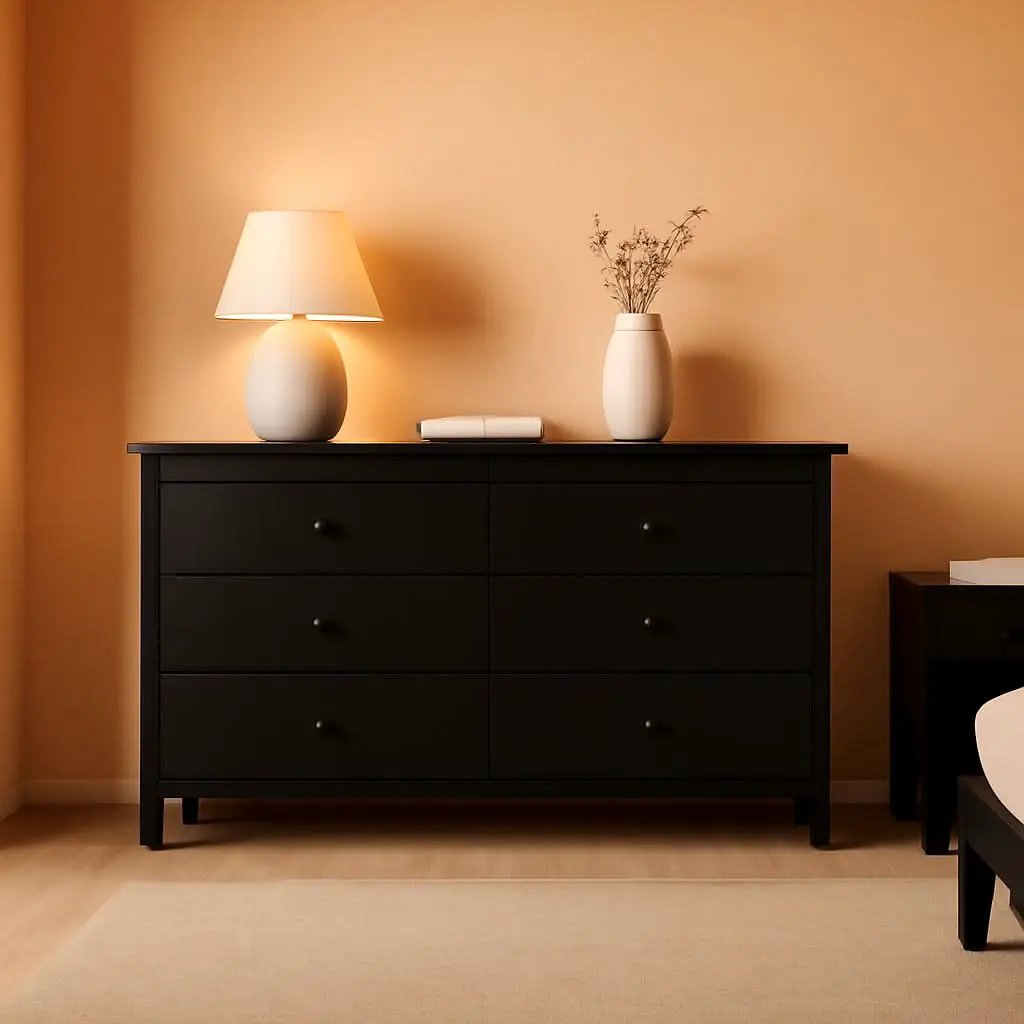 Alpine 6 Drawer Dresser Black GREENGUARD Gold Certified Nursery Furniture from PriceLows™