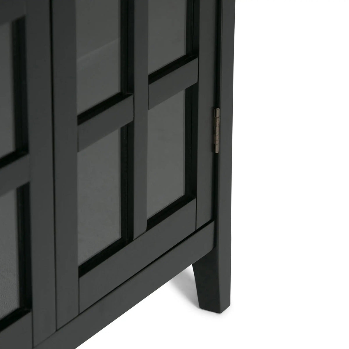 Acadian Storage Cabinet | Medium Handcrafted Solid Wood | Two Glass Doors | Two Adjustable Shelves