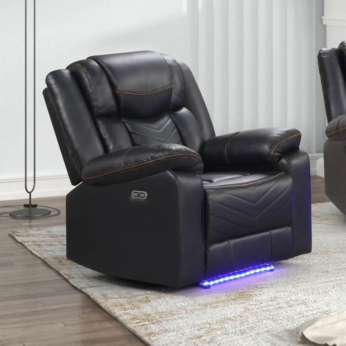 Power Recliner Chair | LED Lighting at Base | USB Charging Port