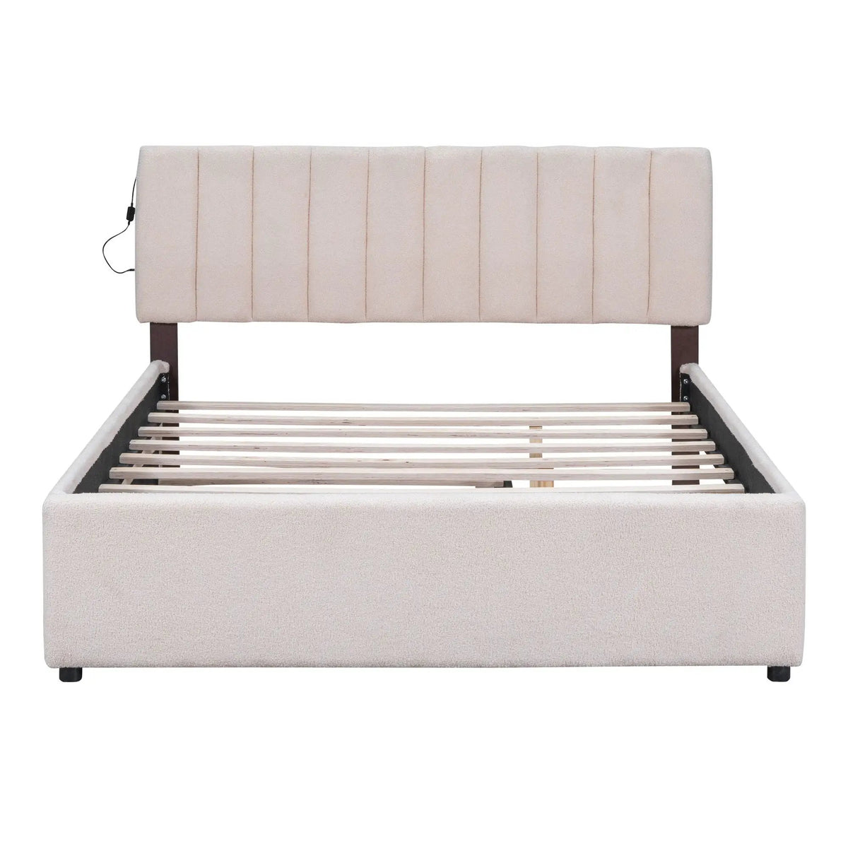 Upholstered Platform Bed | Trundle Included | Comfortable Design | 76 Inch Length