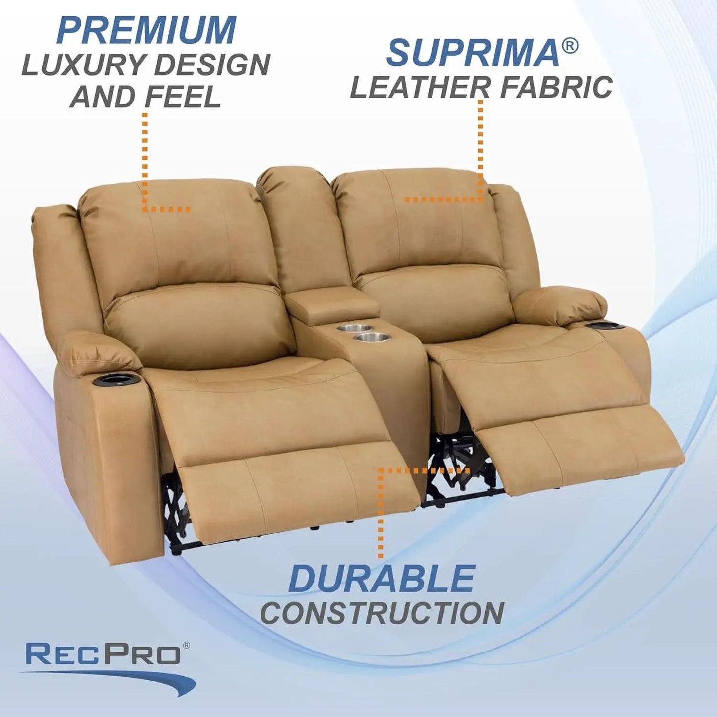 Charles 67 Inch Powered Double RV Wall Hugger Recliner Sofa from PriceLows™