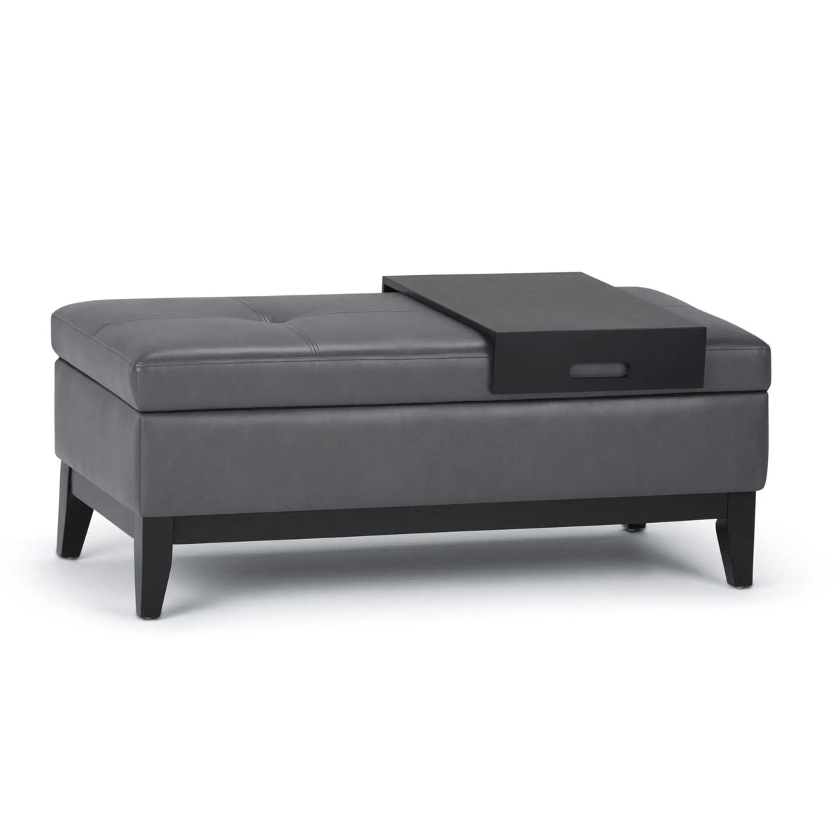 Oregon Contemporary Storage Ottoman Bench | Serving Tray | Lift Open Lid | Child Safety Hinge