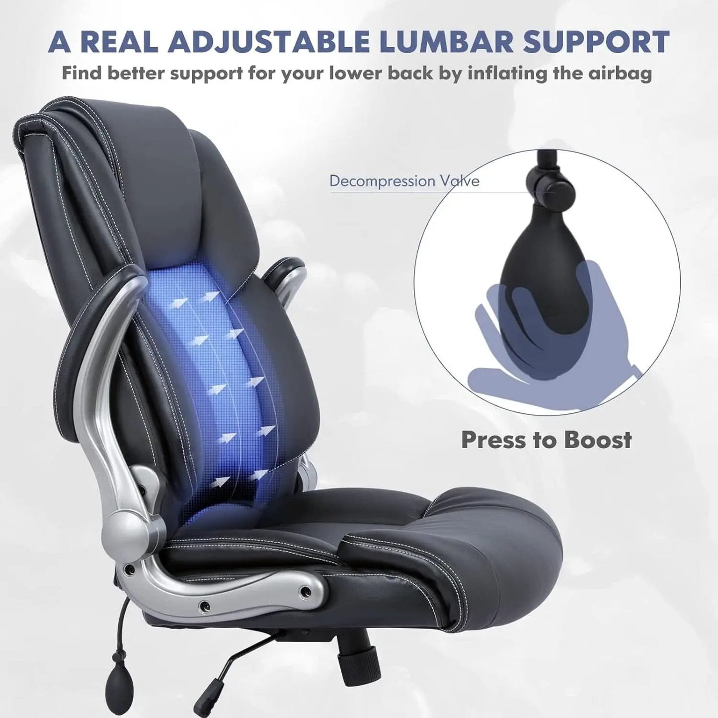 Ergonomic High Back Office Chair With Flip Up Arms from PriceLows™