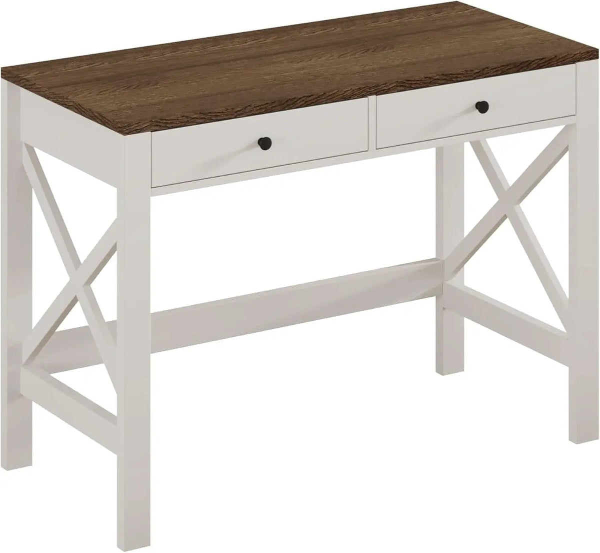 39 Inch Farmhouse Computer Desk With Drawers And X Frame from PriceLows™