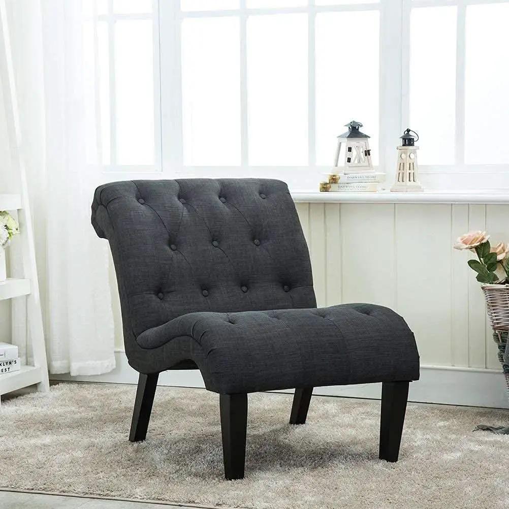 Button Tufted Slipper Chair For Compact Living Room Decor from PriceLows™