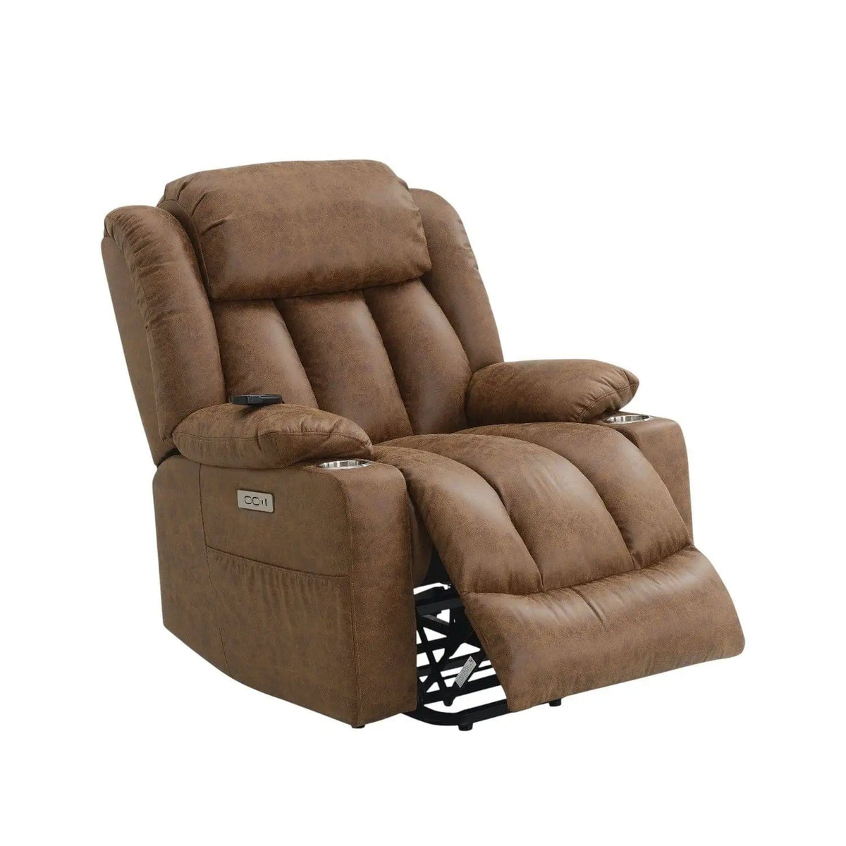 Aire Power Motion Recliner With Lift Heating Massage Function - Massage Chair | 41 x 37 x 41 in | Living Room Furniture | Brown