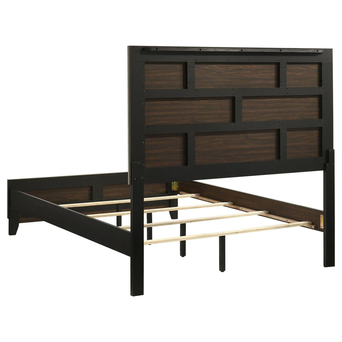 Valen Wood Full Panel Bed Light | 57.25 x 78.75 x 56.25 in | Rubberwood & Engineered Wood | Taupe