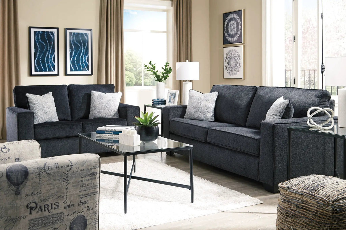 Altari Stationary Sofa | Sleek Track Arms | Plump Cushioning | Contemporary Profile