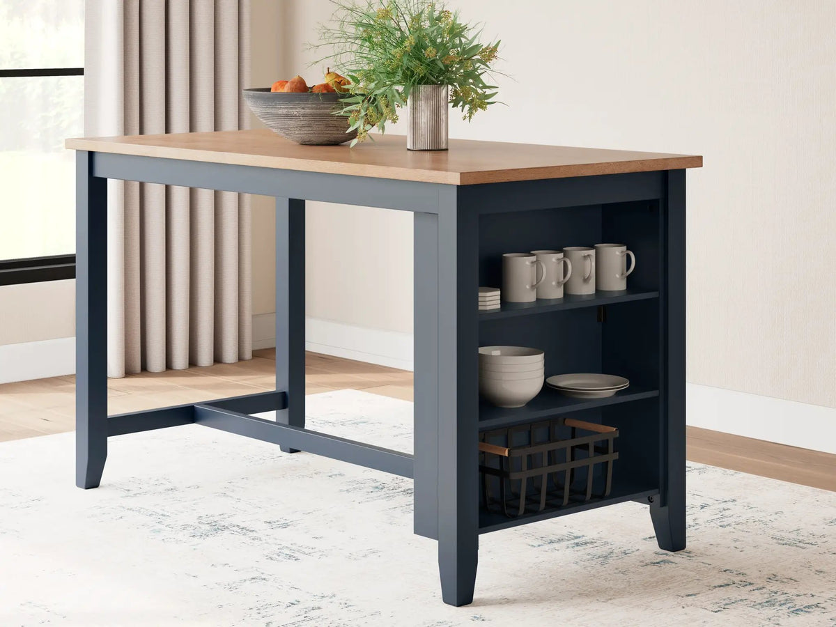 Gesthaven Counter Height Table | Rectangular Dining Room | 60 Inch Width | Natural Wood Tone