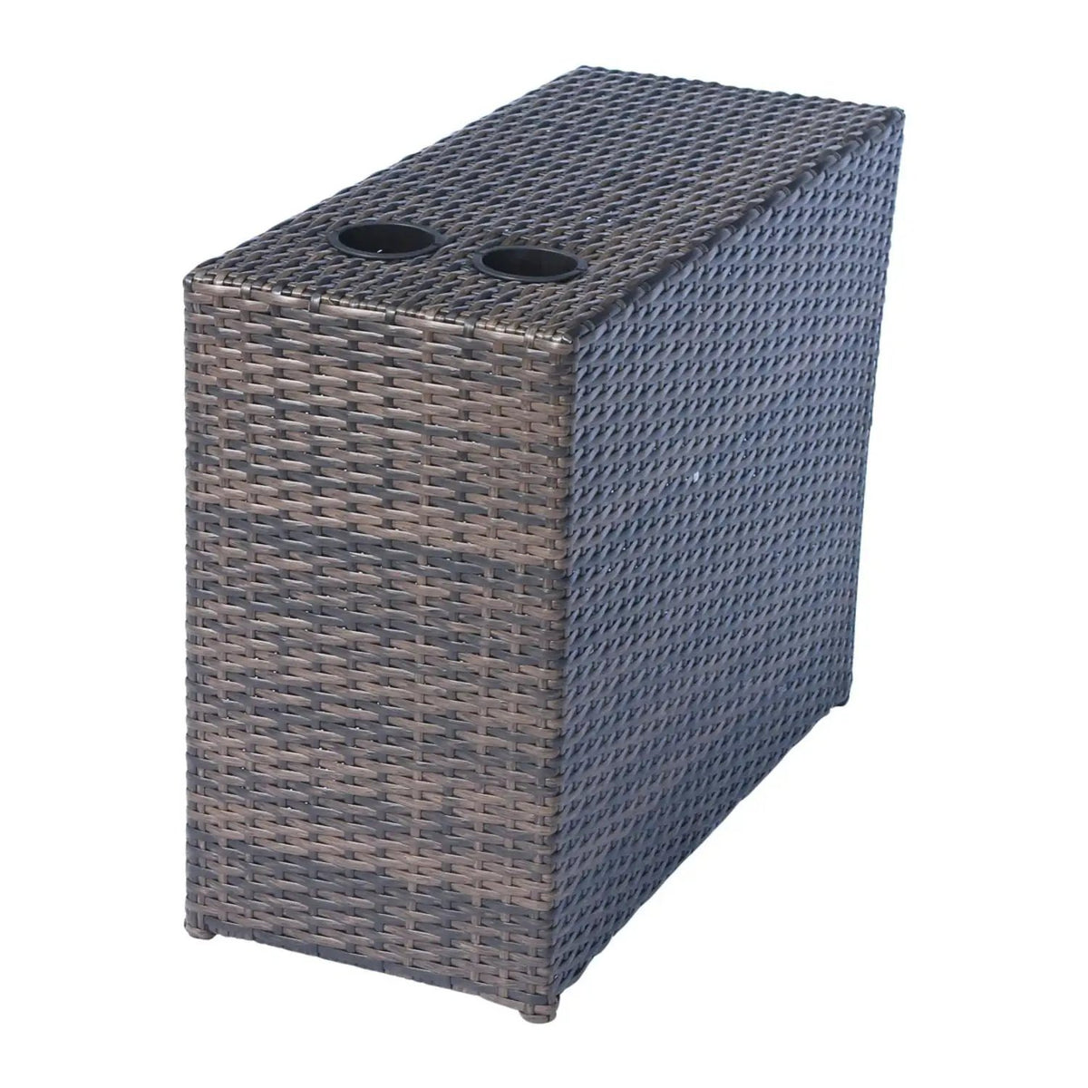 Outdoor Conversation Set | Fire Pit Included | 5 Inch Olefin Cushions | Espresso HDPE Wicker