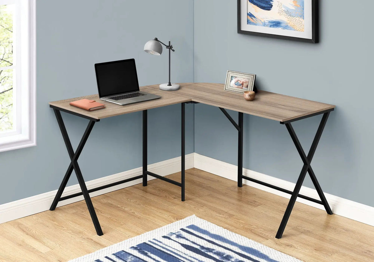 L-Shaped Corner Computer Desk | 55.25 Inch Square | Space-Saving Corner Design | Easy Assembly