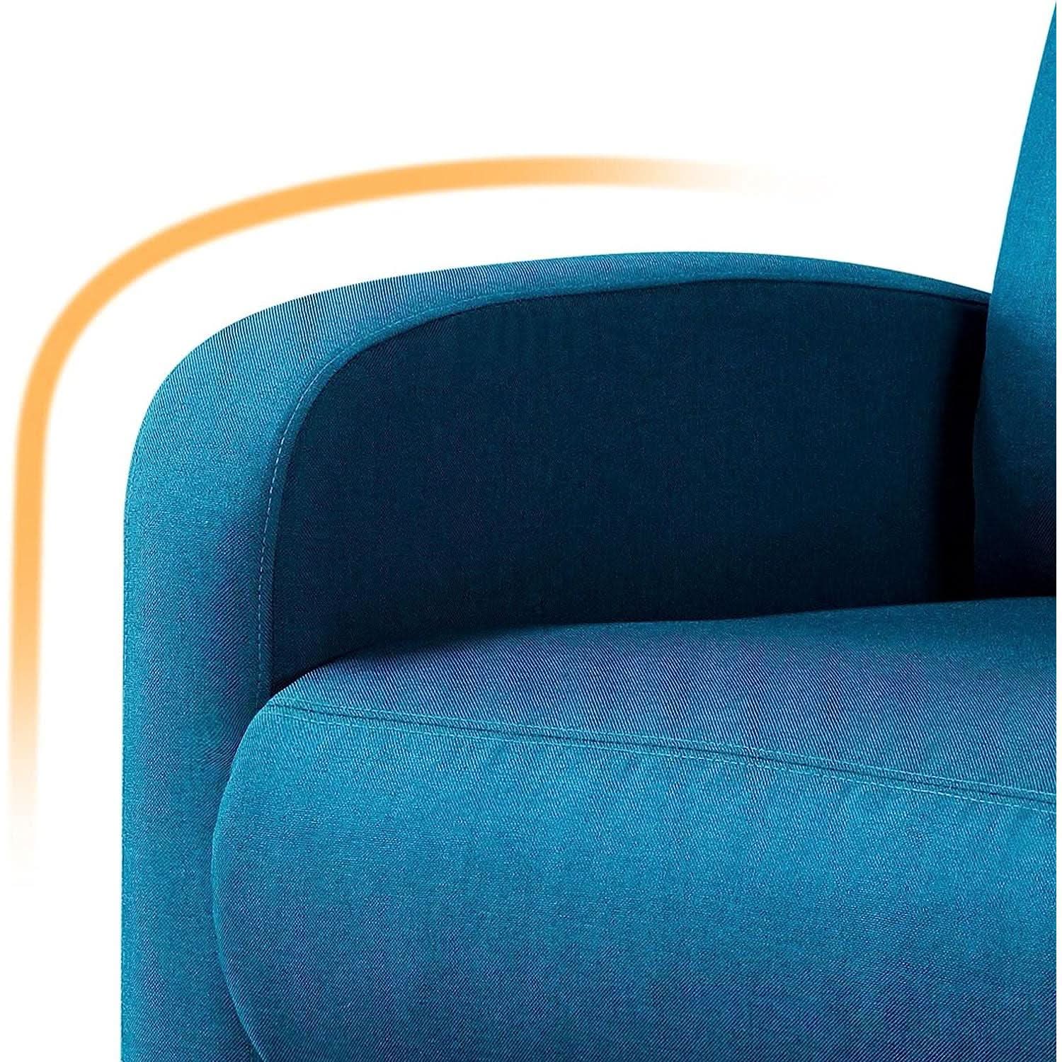 Blue Fabric Recliner Chair For Living Room Comfort from PriceLows™
