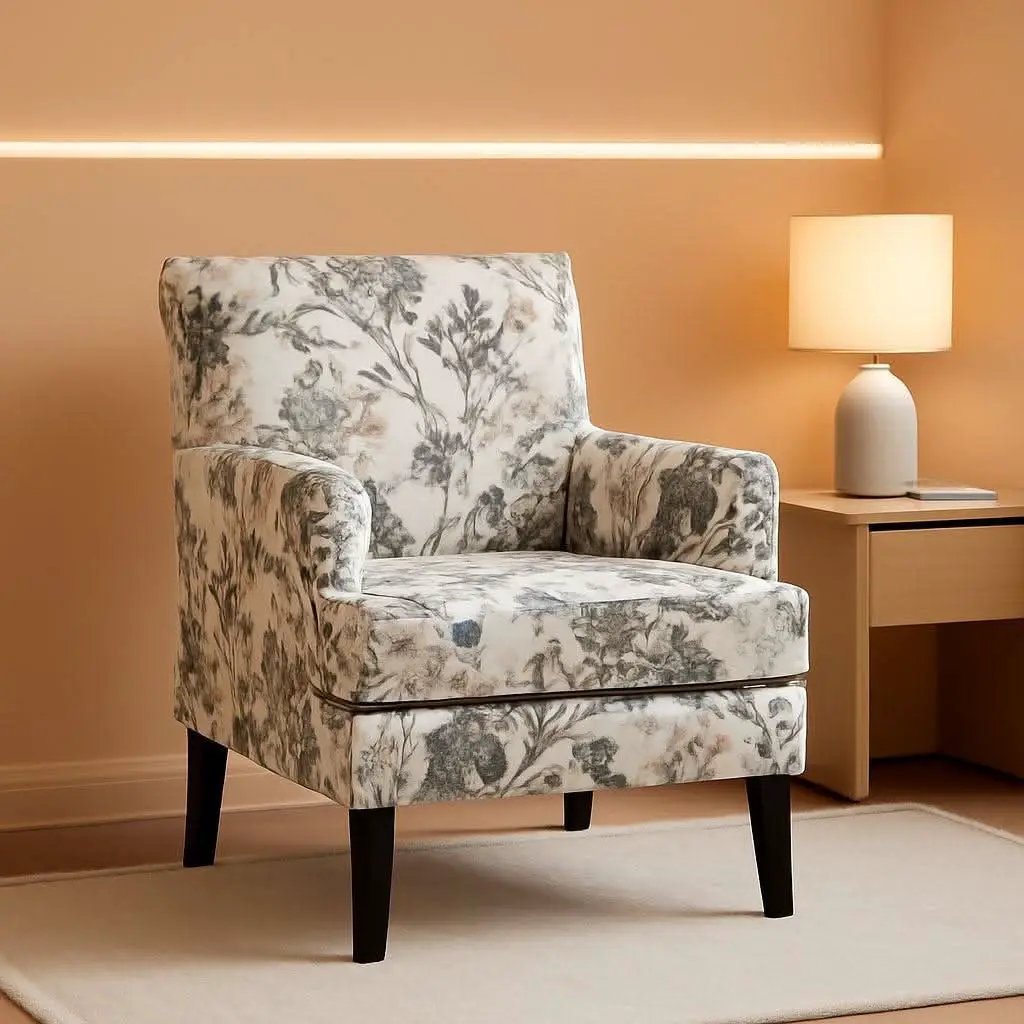 Orange Wingback Armchair Contemporary Living Room Style from PriceLows™