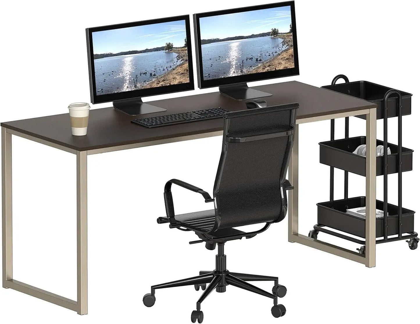55-Inch Espresso Computer Desk For Office 24-Inch Depth from PriceLows™