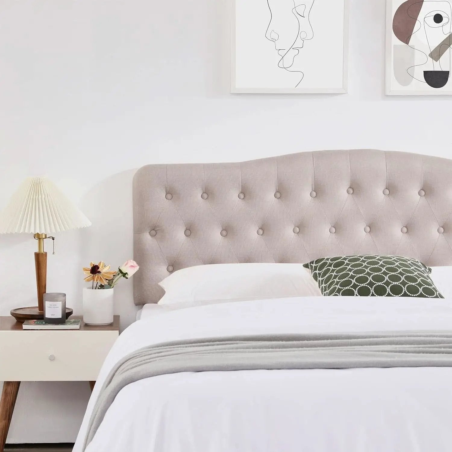 Upholstered Queen Headboard with Adjustable Height and Style from PriceLows™
