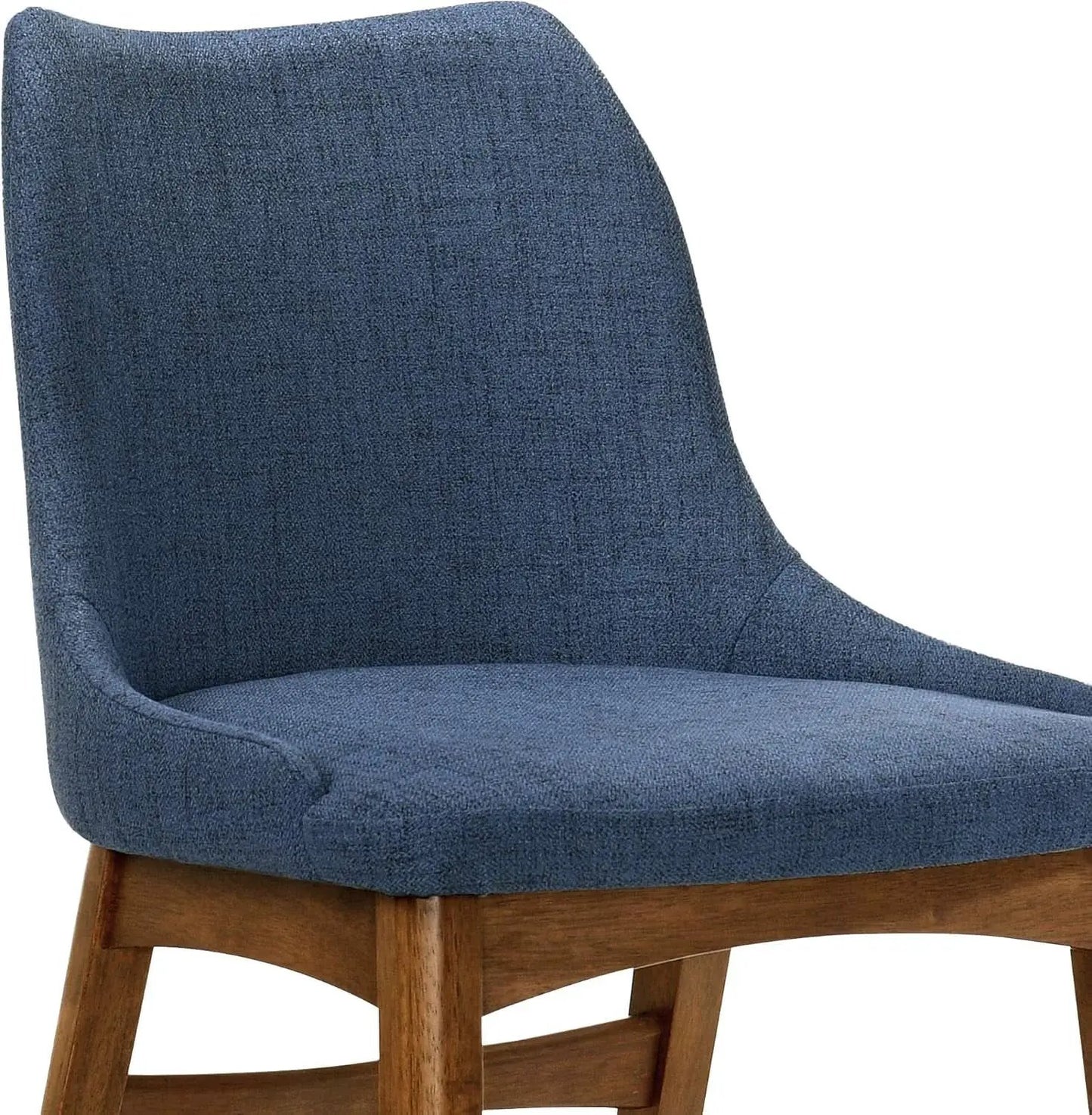 Azalea Blue Fabric and Walnut Wood Dining Chairs Set of 2 from PriceLows™