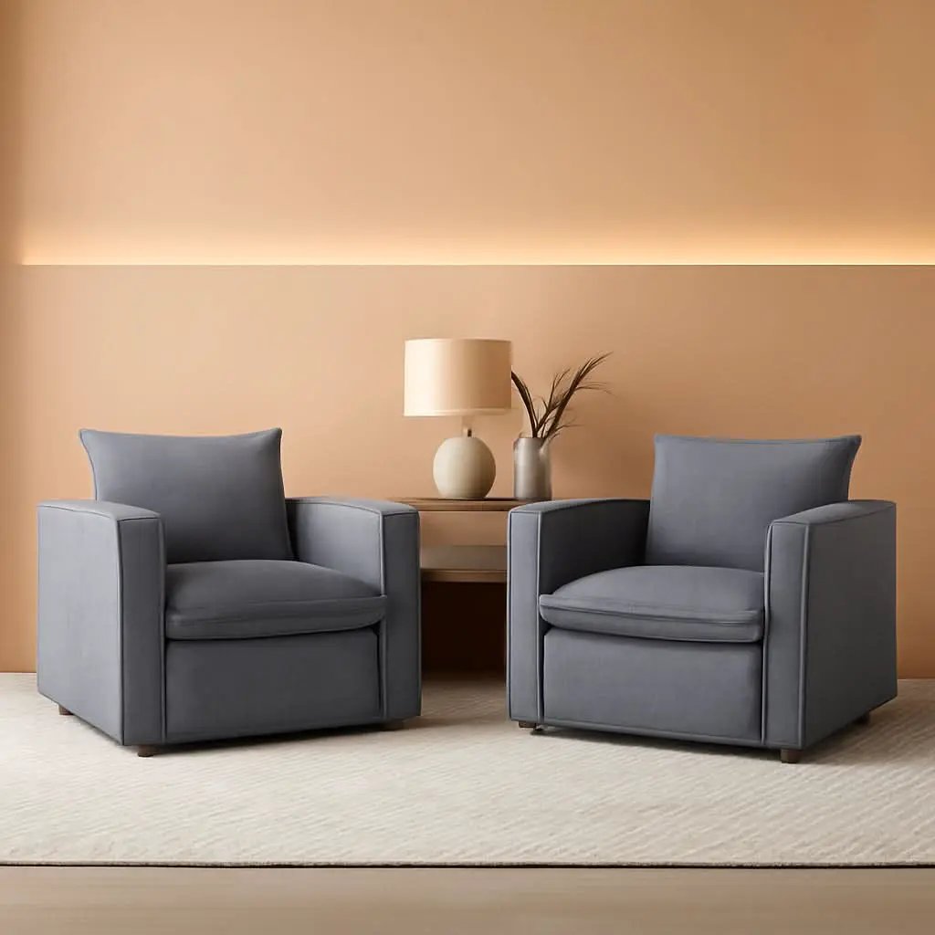 Charcoal Upholstered Swivel Accent Chair 34Inch Wide from PriceLows™