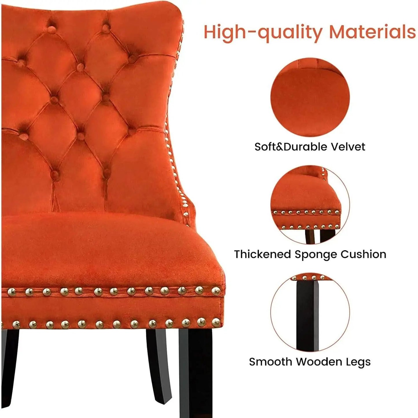 Solid Wood Dining Chairs With Nailhead Back Set Of 2 from PriceLows™