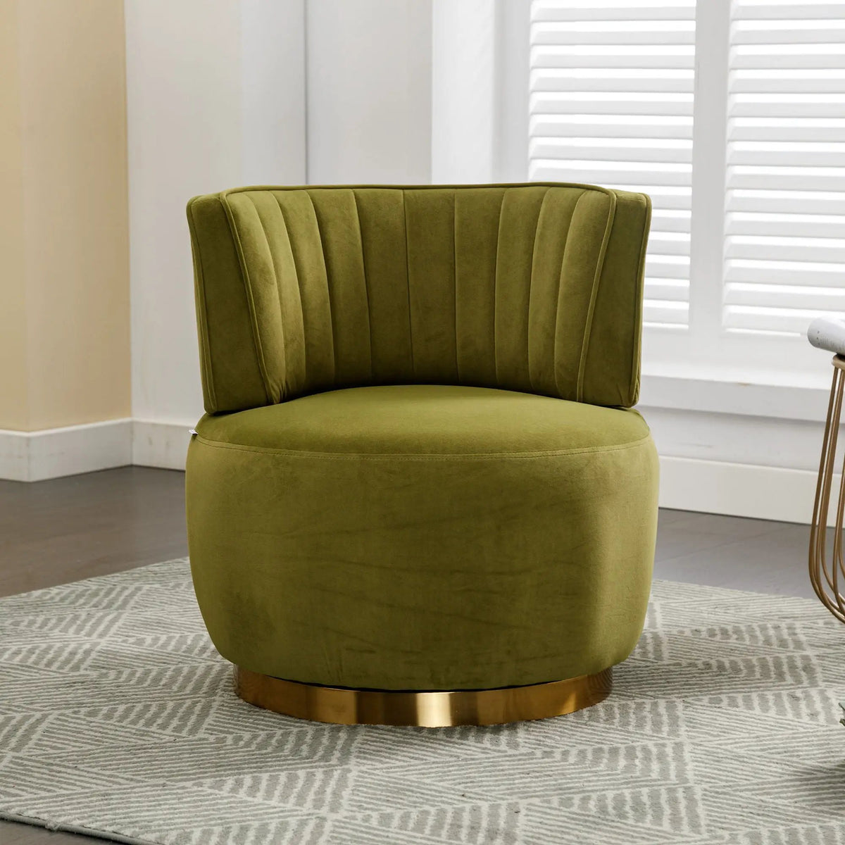 360 Degree Swivel Barrel Chair | Cuddle Accent Sofa Chair | Super Soft Fabric | Wrap-Around Barrel Back