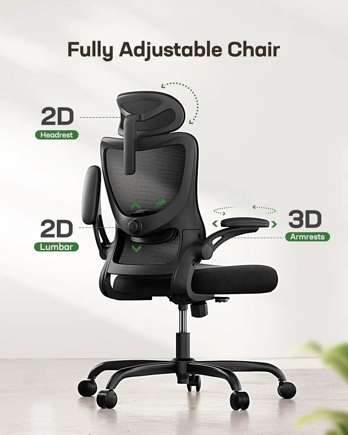 Ergonomic High Back Mesh Office Chair With Adjustable Lumbar Support from PriceLows™