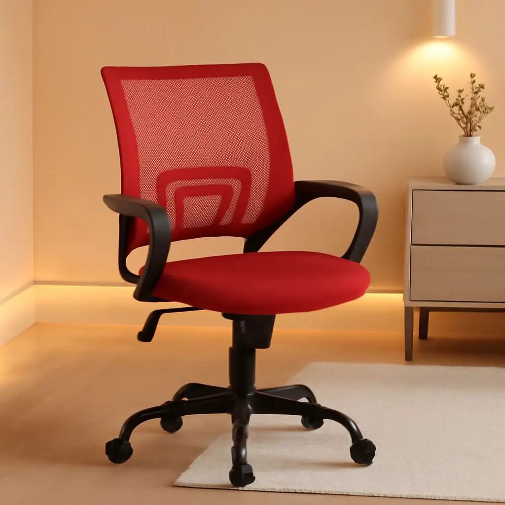 Ergonomic Mesh Office Chair With Lumbar Support Red from PriceLows™
