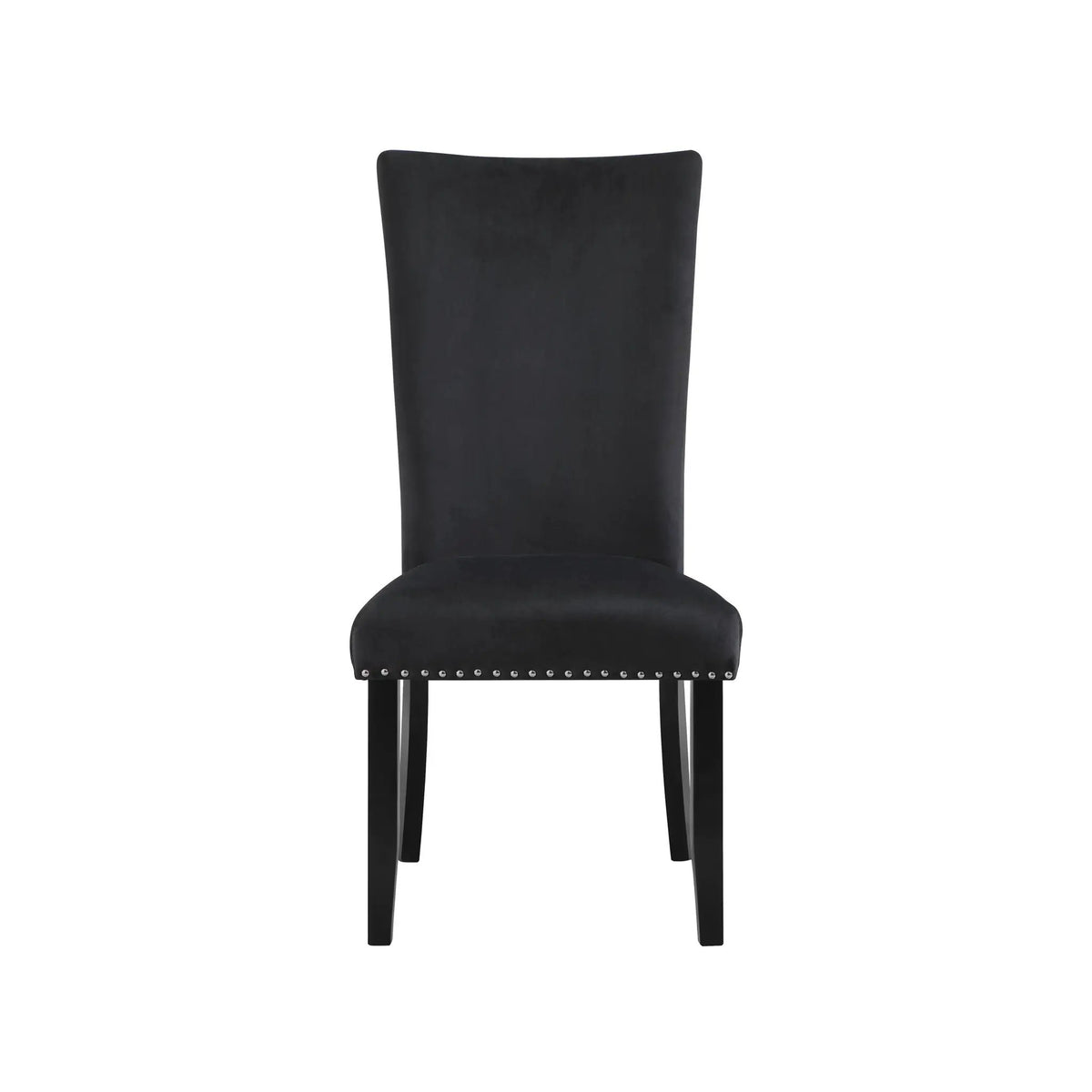 Jhoanna Dining Chairs | Set Of 2 | Black Velvet | Nail Head Trim