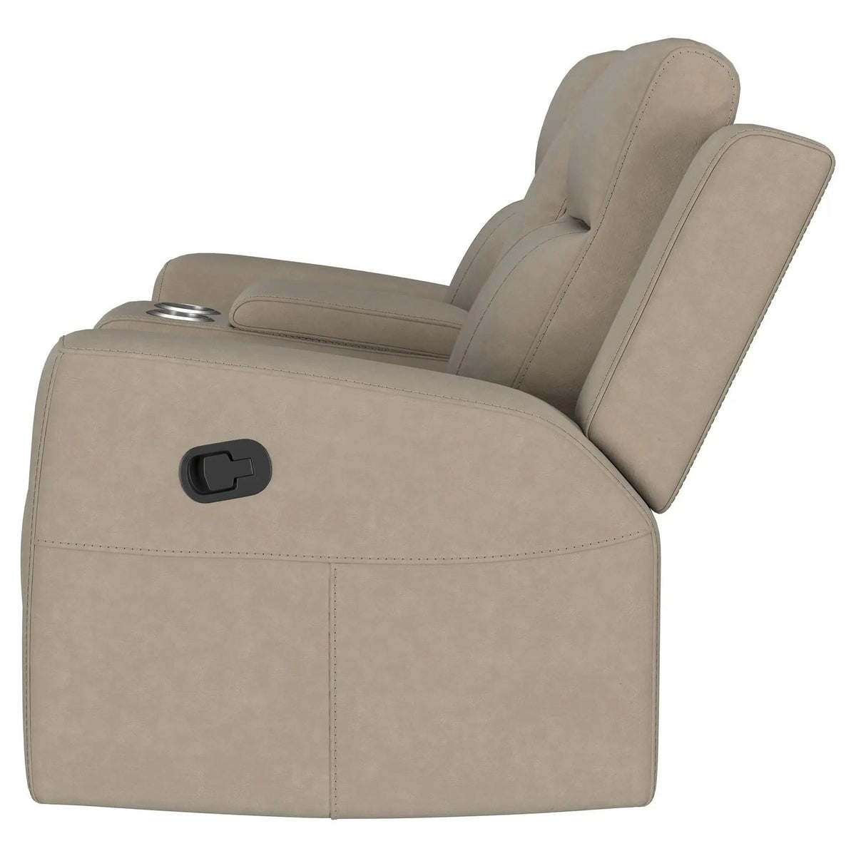 Brentwood Upholstered Motion Reclining Loveseat | 71.25 x 36.5 x 39.25 in | Living Room Furniture | Taupe