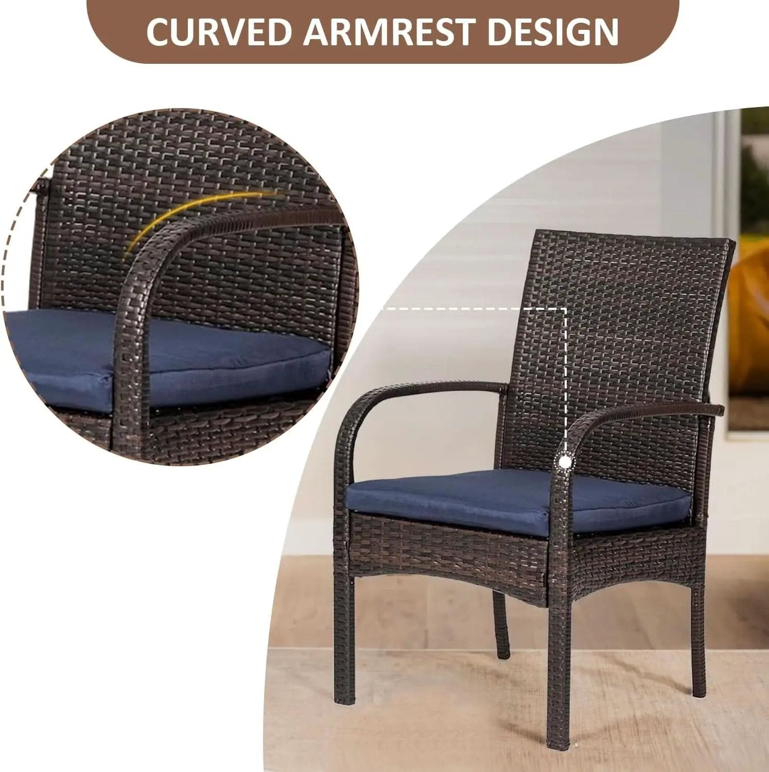 Outdoor Wicker Chair Set with Cushions for Patios from PriceLows™