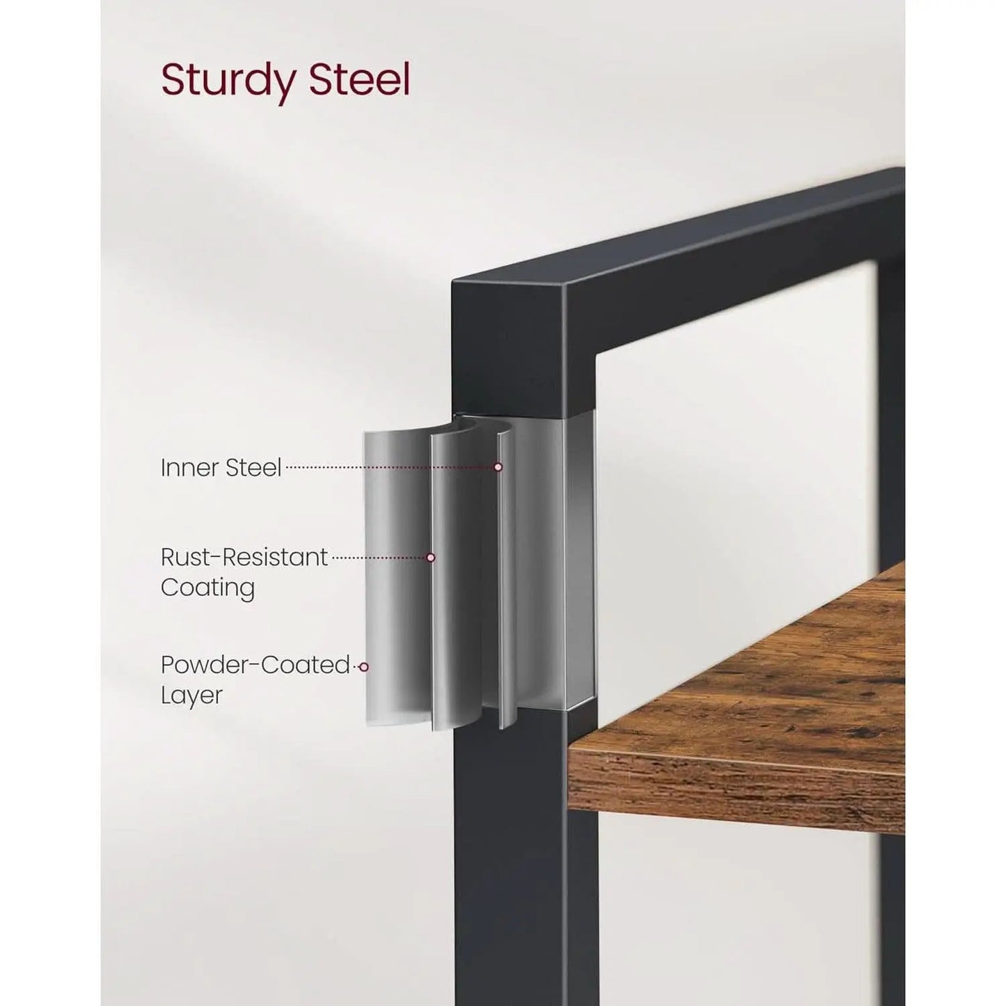 Industrial 65 Inch High Bookshelf With Steel Frame from PriceLows™