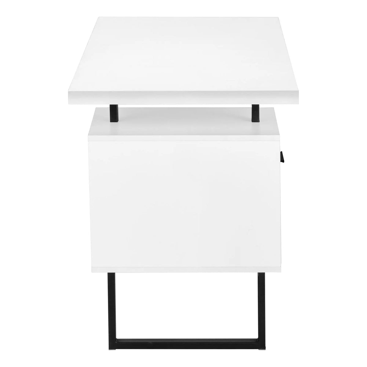 60 Inch Computer Desk | Laminate Finish | Two Top Drawers And File Drawer | Reversible Set-Up