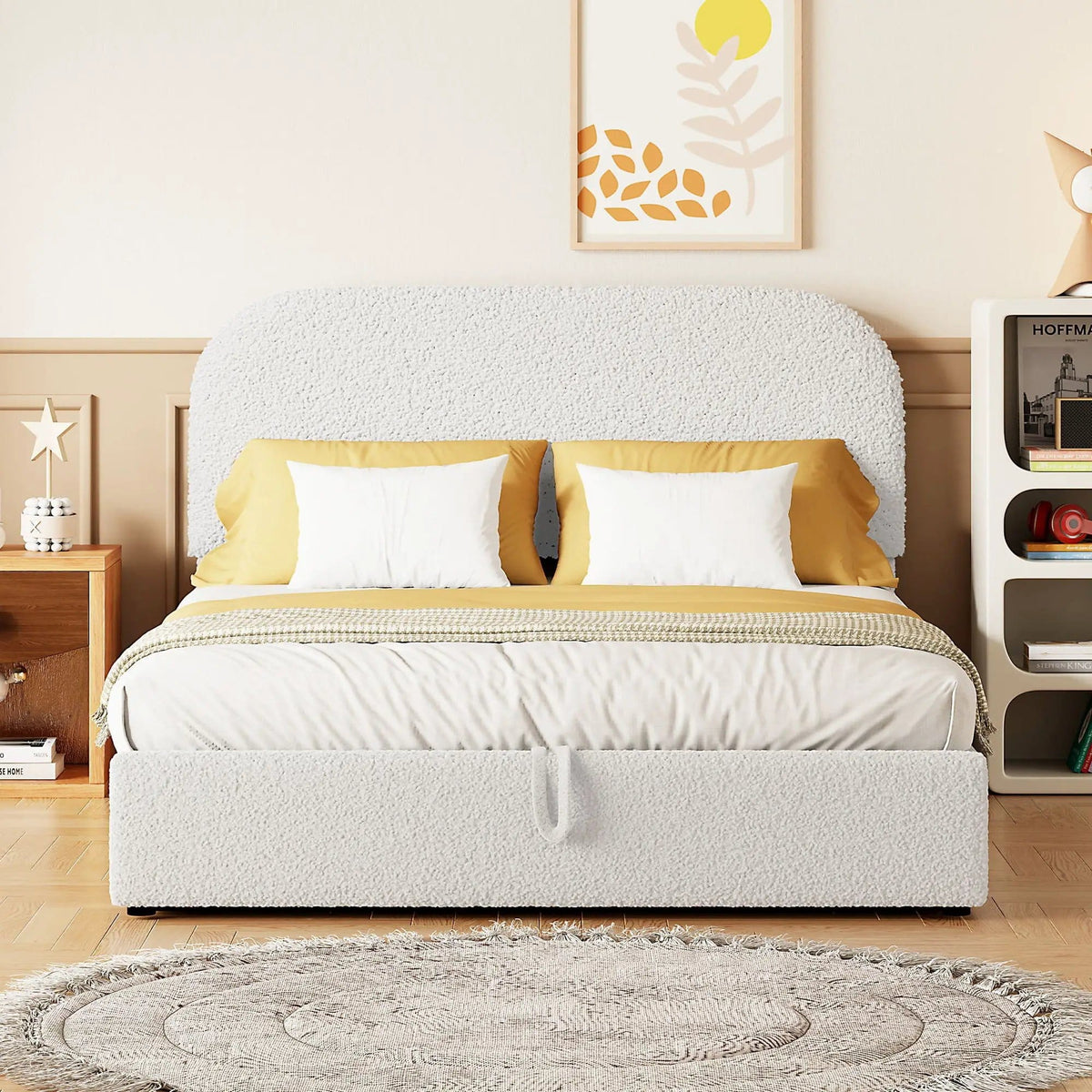Upholstered Platform Bed With Hydraulic Storage System | 2 Pieces | Bedroom Furniture | Bedroom