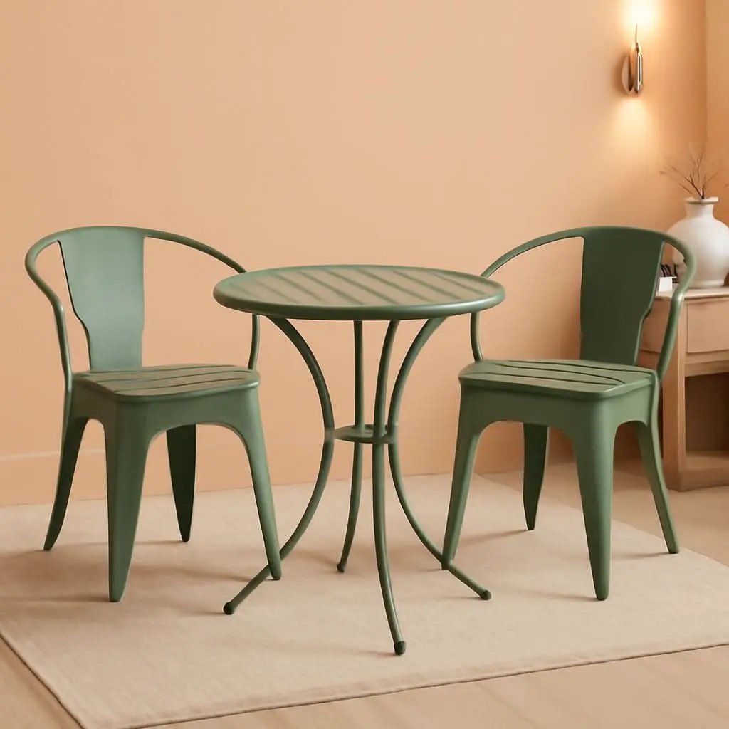 Colmar Outdoor Iron Bistro Set 3 Piece Matte Green from PriceLows™