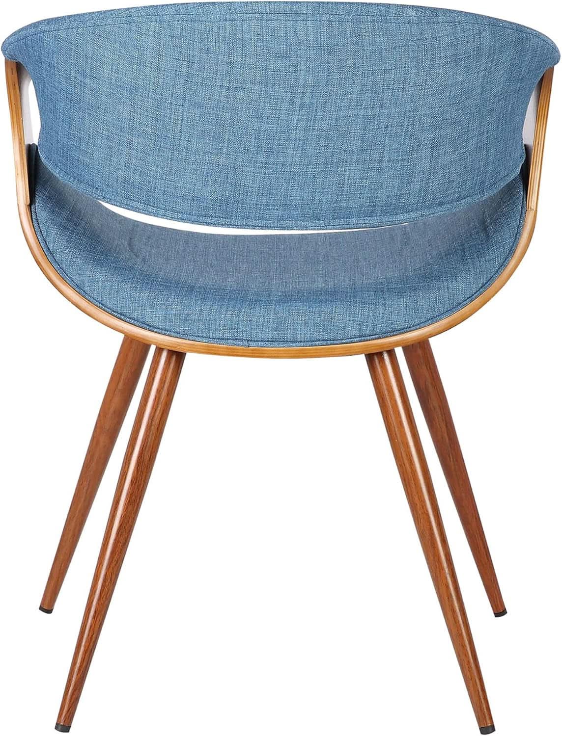 Butterfly Mid Century Modern Dining Chair Blue Upholstery Walnut Finish from PriceLows™