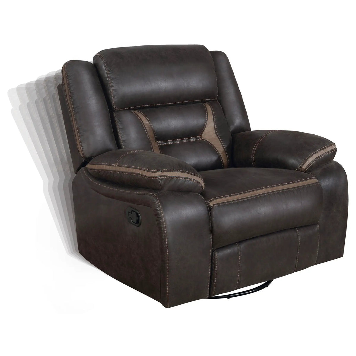 Brazelton Swivel Glider Recliner | Manual Recline Lever | Leatherette Upholstery | Smooth Gliding Motion