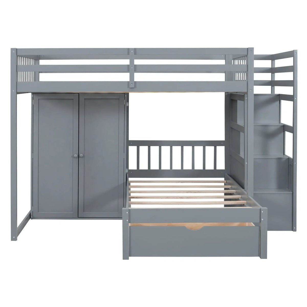 Bunk Bed With Wardrobe, Drawers | 2 Pieces | Bedroom Furniture | Bedroom