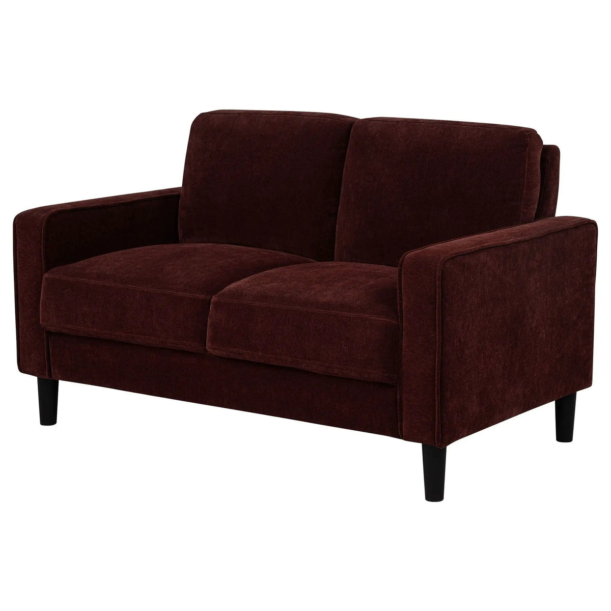Ruth Fabric Upholstered Track Arm Loveseat Rust | 54.25 x 31.5 x 33.5 in | Fabric | Red