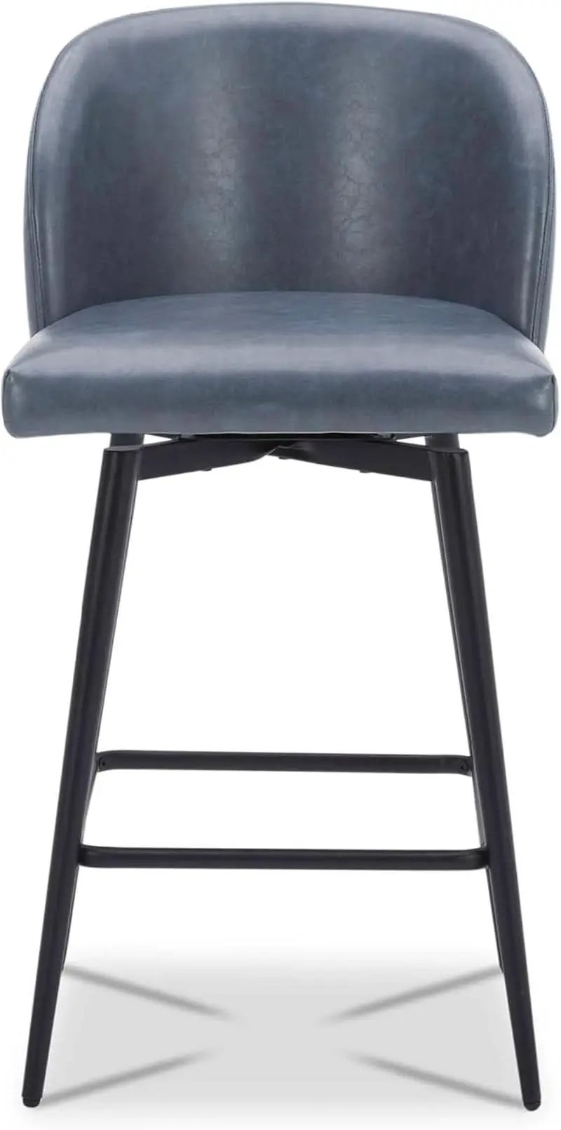 Counter Height Bar Stools 3 Pack Blue Faux Leather Swivel from PriceLows™