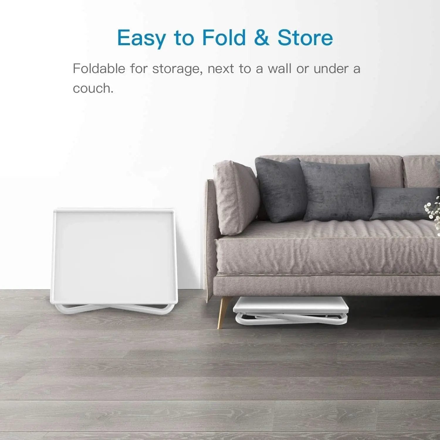 White Adjustable TV Tray Table With Height And Tilt from PriceLows™