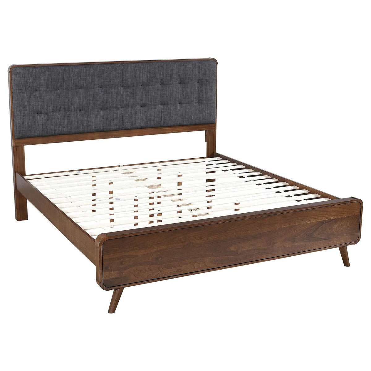 Robyn Wood Eastern King Platform Bed Dark | 78.25 x 86.5 x 53.25 in | Engineered Wood & Walnut | Walnut