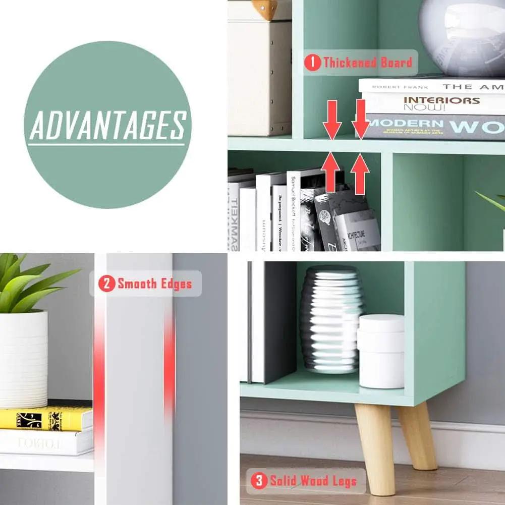 Wooden Open Shelf Bookcase 3 Tier Floor Standing Warm White from PriceLows™