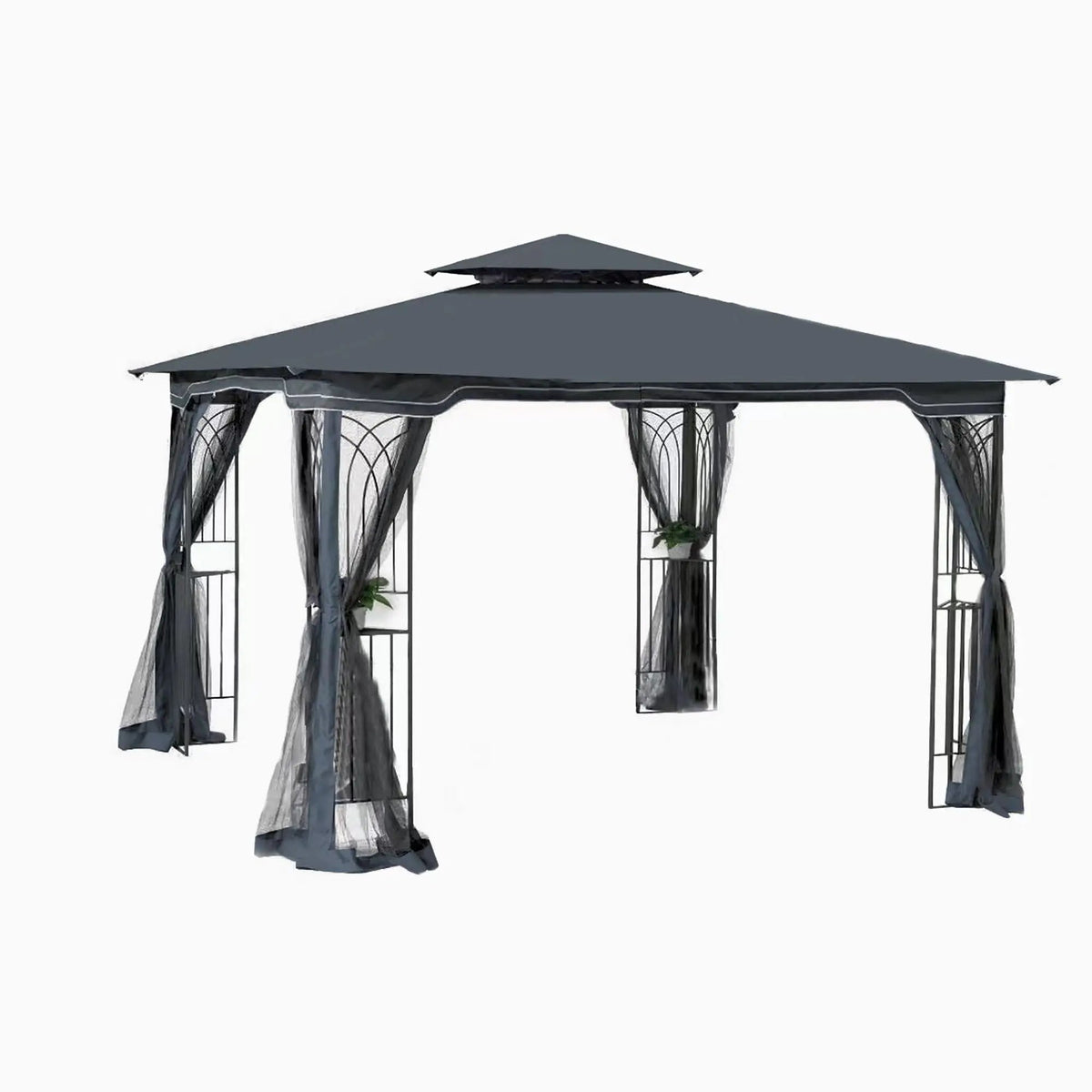 Patio Gazebo Tent | Ventilated Double Roof | Mosquito Net | Steel Frame