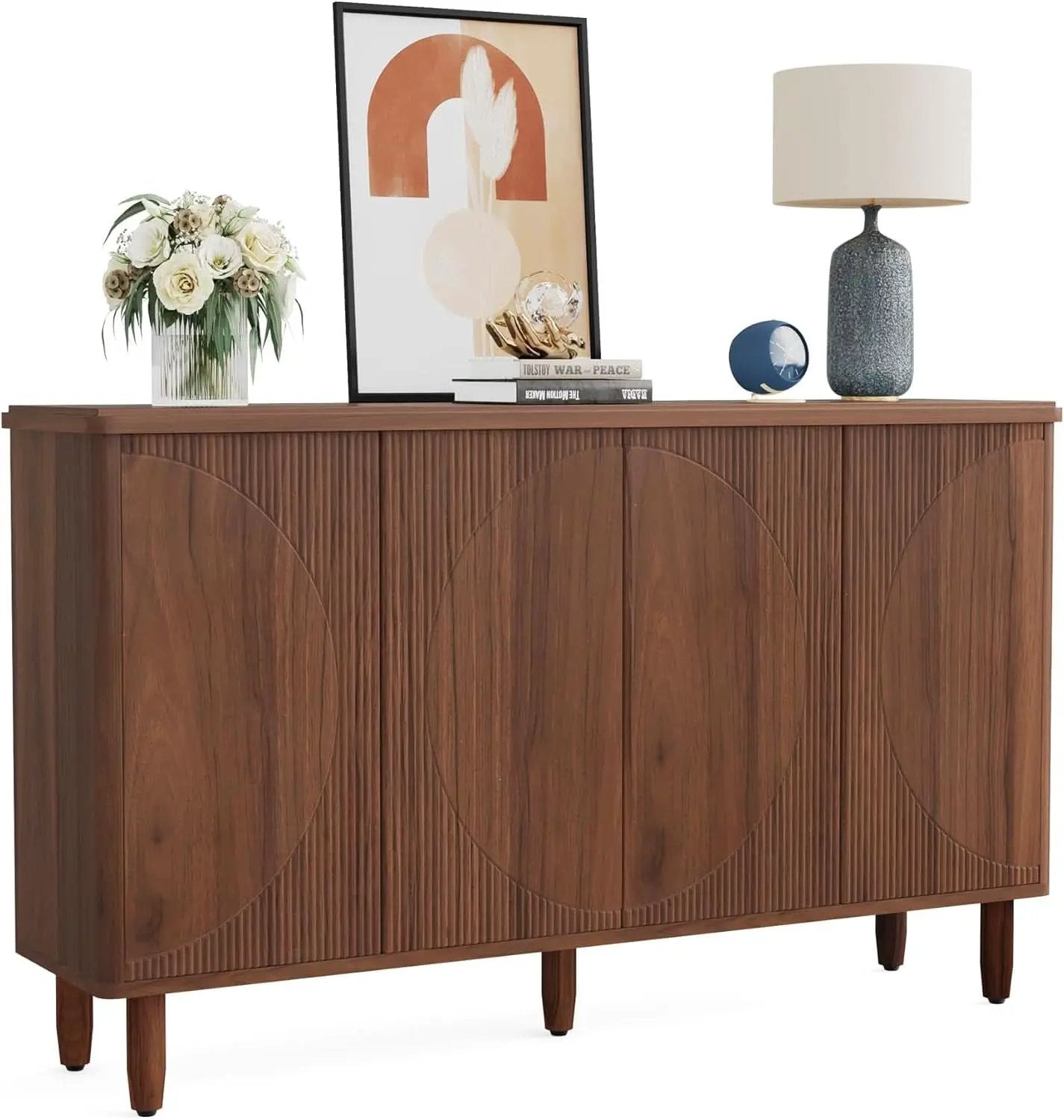 Brown Buffet Cabinet Sideboard With Storage Doors Modern from PriceLows™