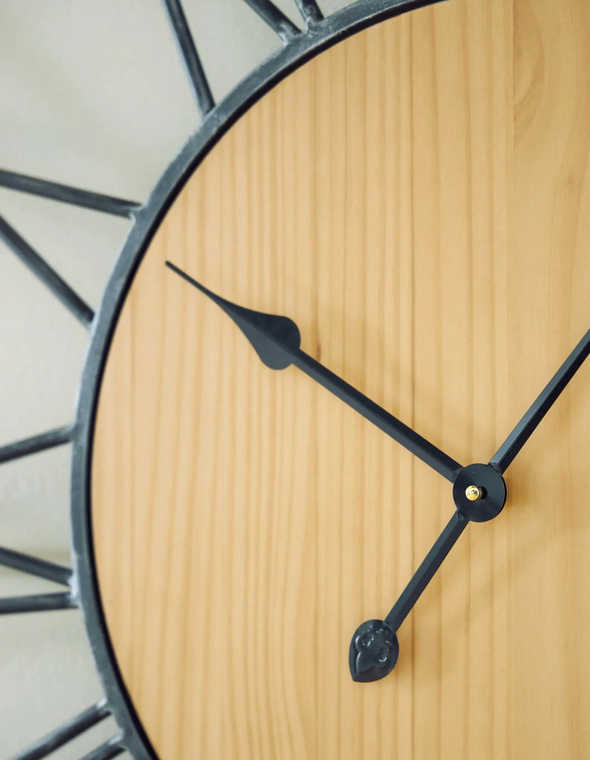 Brockett Wall Clock | 41.88 x 1.5 x 41.88 in | Metal & Wood | Black / Natural