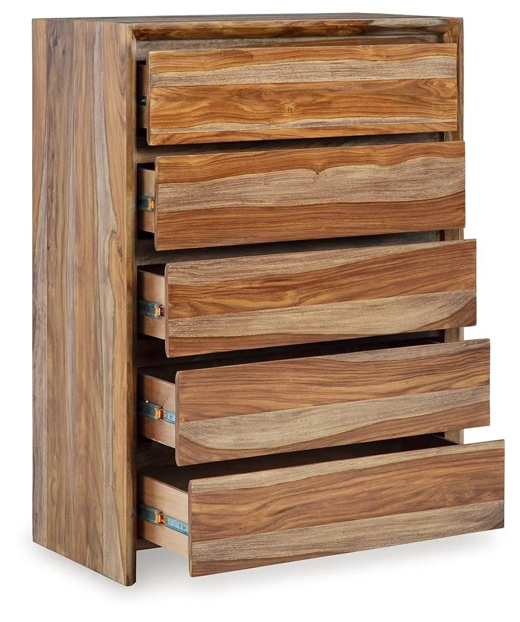 Dressonni Five Drawer Chest | 36 x 18 x 50.63 in | Mdf & Veneer | Brown